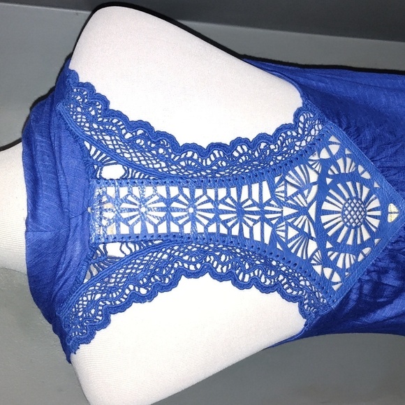 Miss me dark bright blue sleeveless shirt size large - Picture 3 of 9